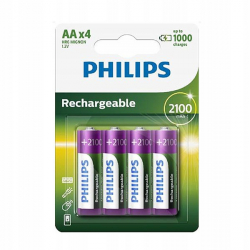 4x Akumulator NiMH Philips 2100 mAh R6/AA