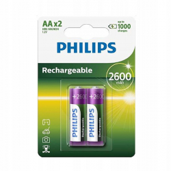 2x Akumulator NiMH Philips 2600 mAh R6/AA